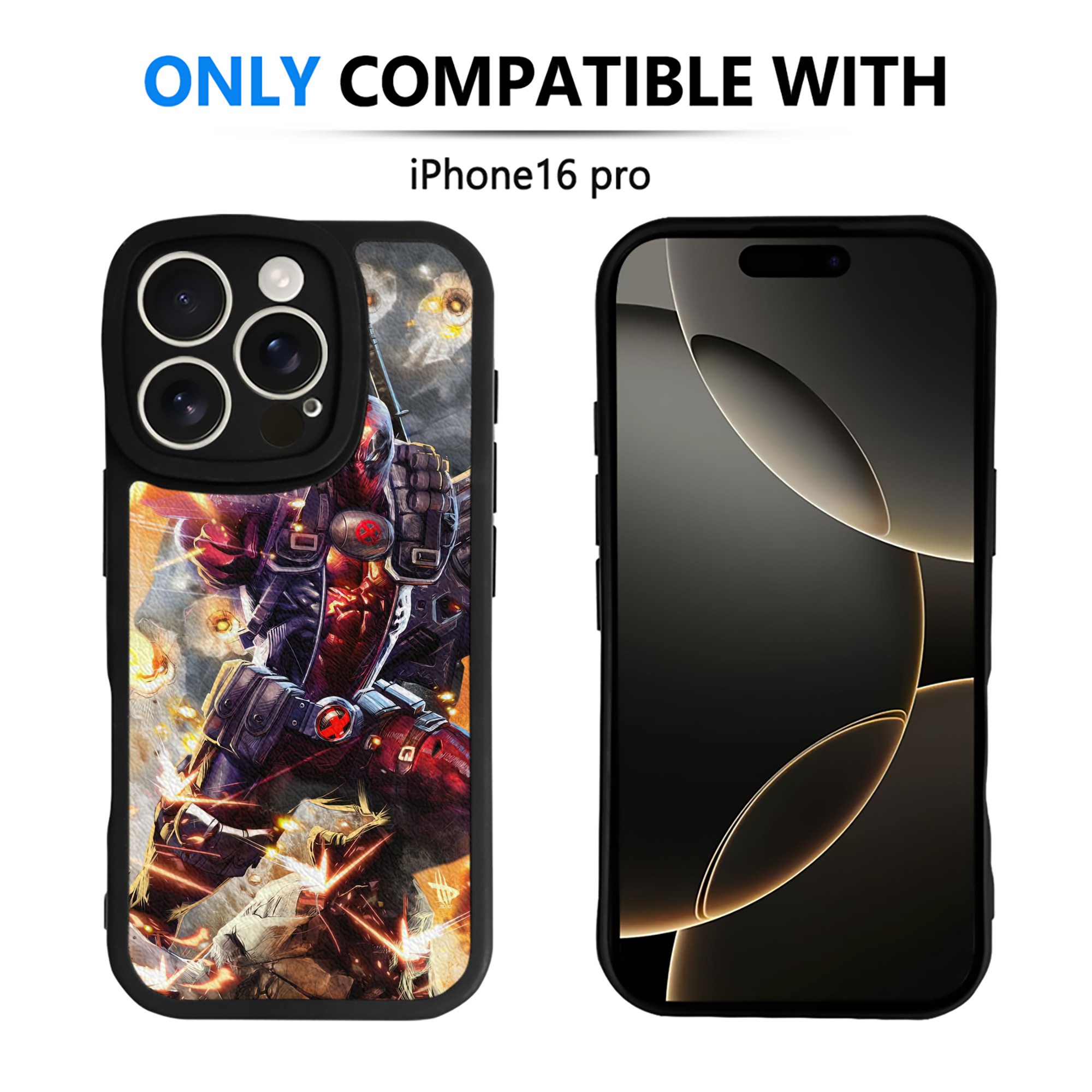 （画像用） Deadpool デッドプール 【iPhone 16シリーズ対応】シリコンスマホケース（レザー調） 材質：シリコン